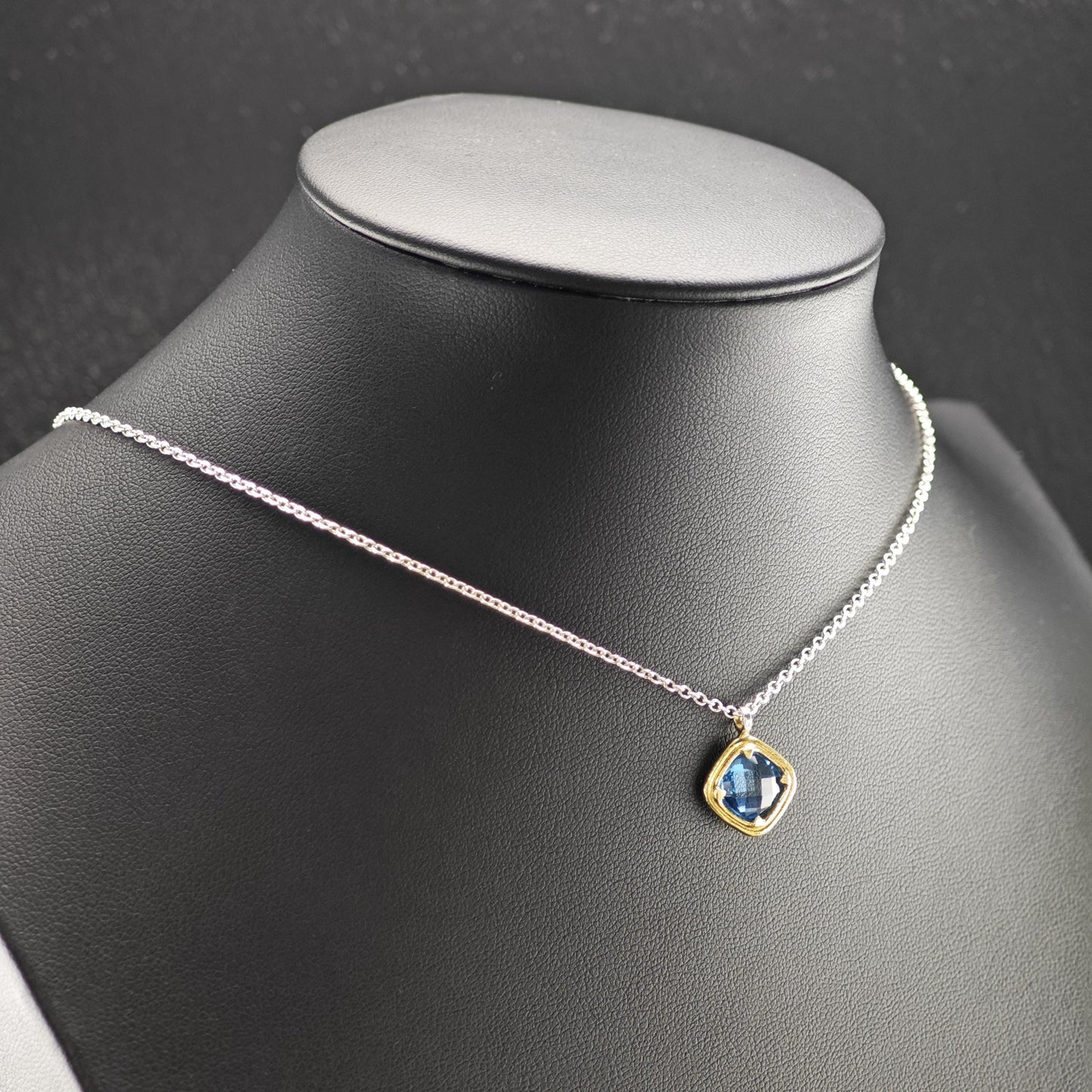 Gurhan Sterling Silver Blue, Gold Topaz Necklace