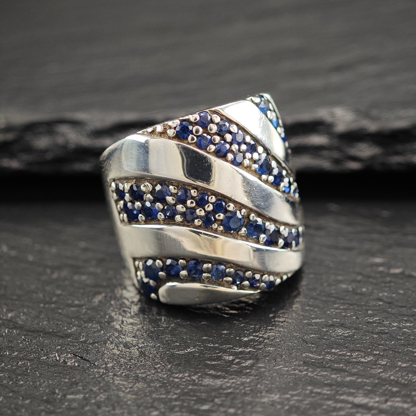 EFFY Sapphire Ring 2ctw Sterling Silver Ballisima Splash R5786