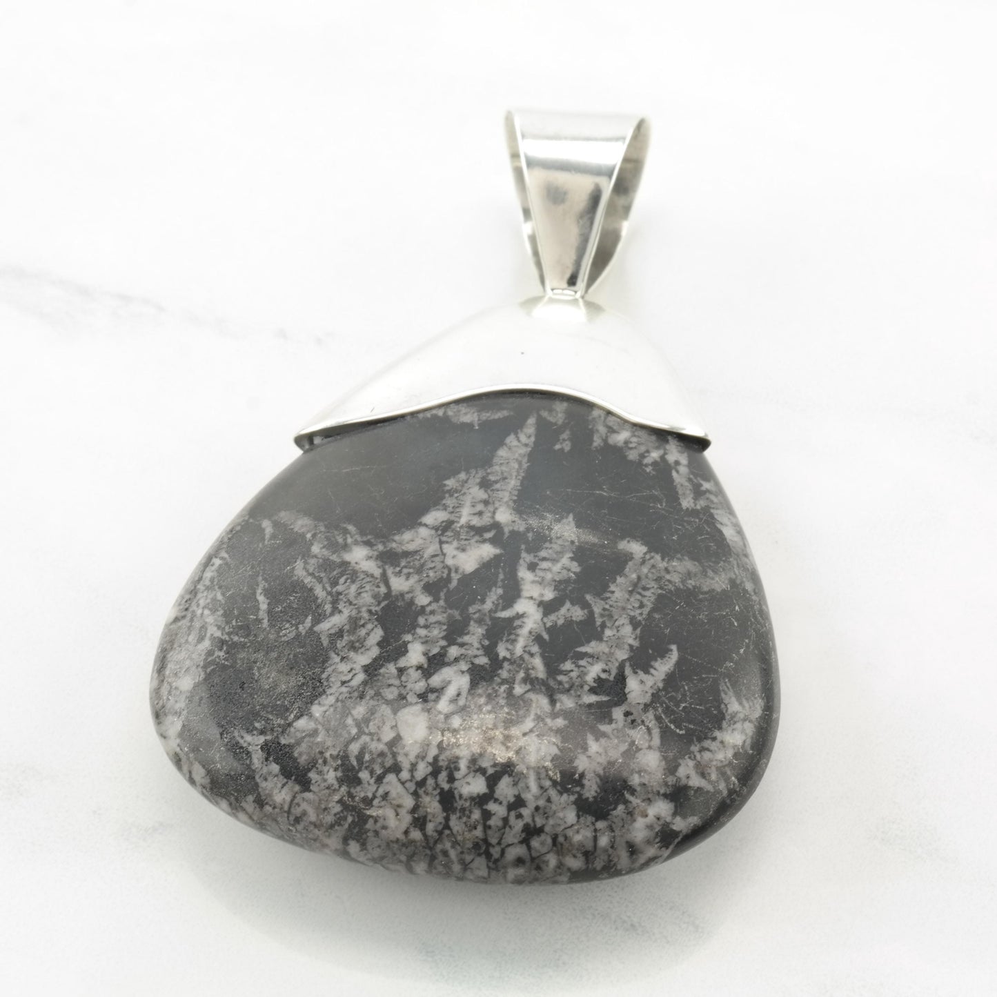 Vintage DTR Fossil, Large Sterling Silver Pendant