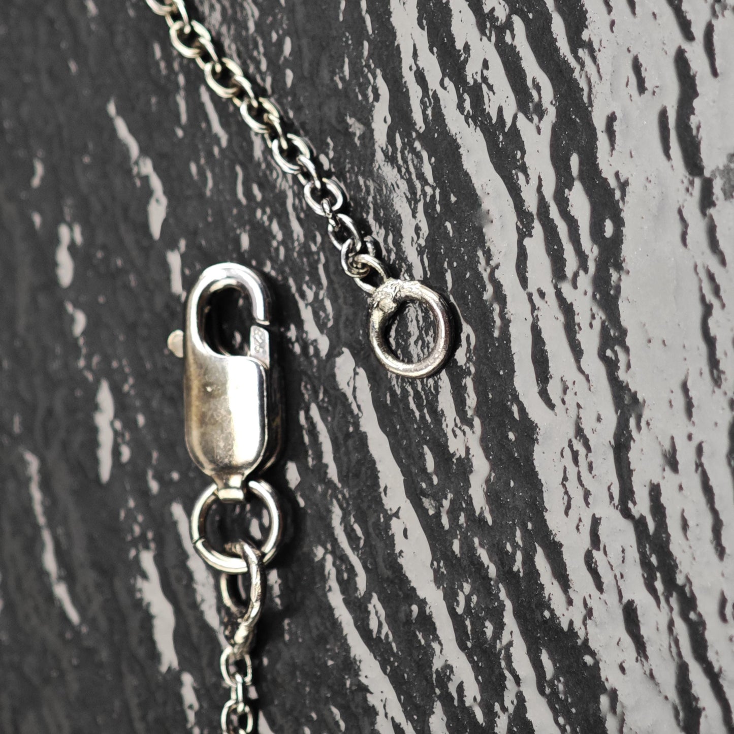 Black Oxidized Link Chain Sterling Silver Necklace N2763