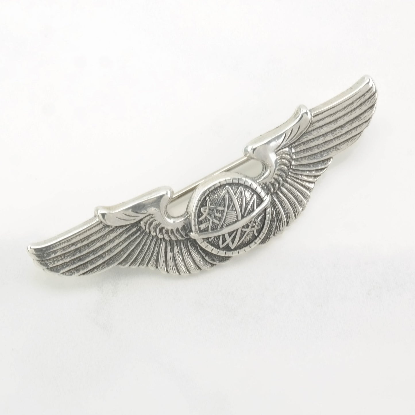 Silver Brooch Navigator Wings WW2, Airforce Sterling