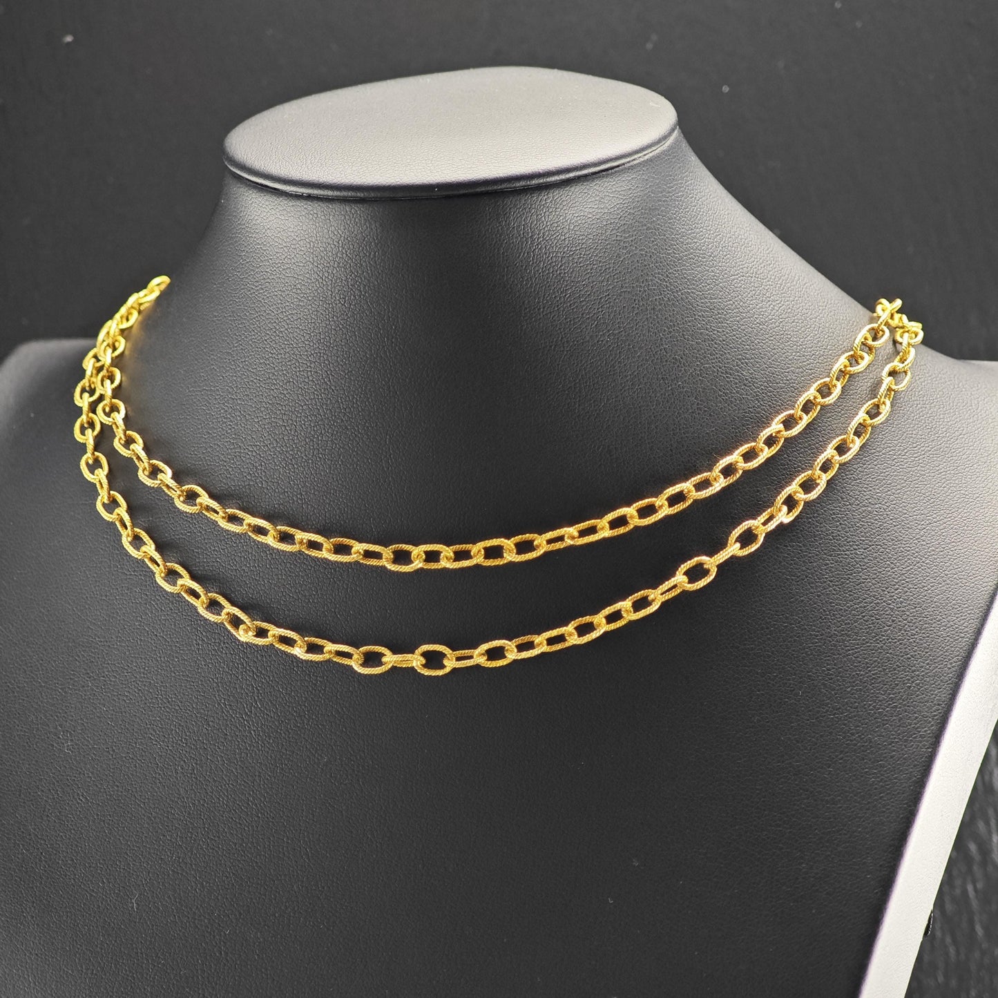 Gold Plated Oval Chain Sterling Silver Necklace N2755