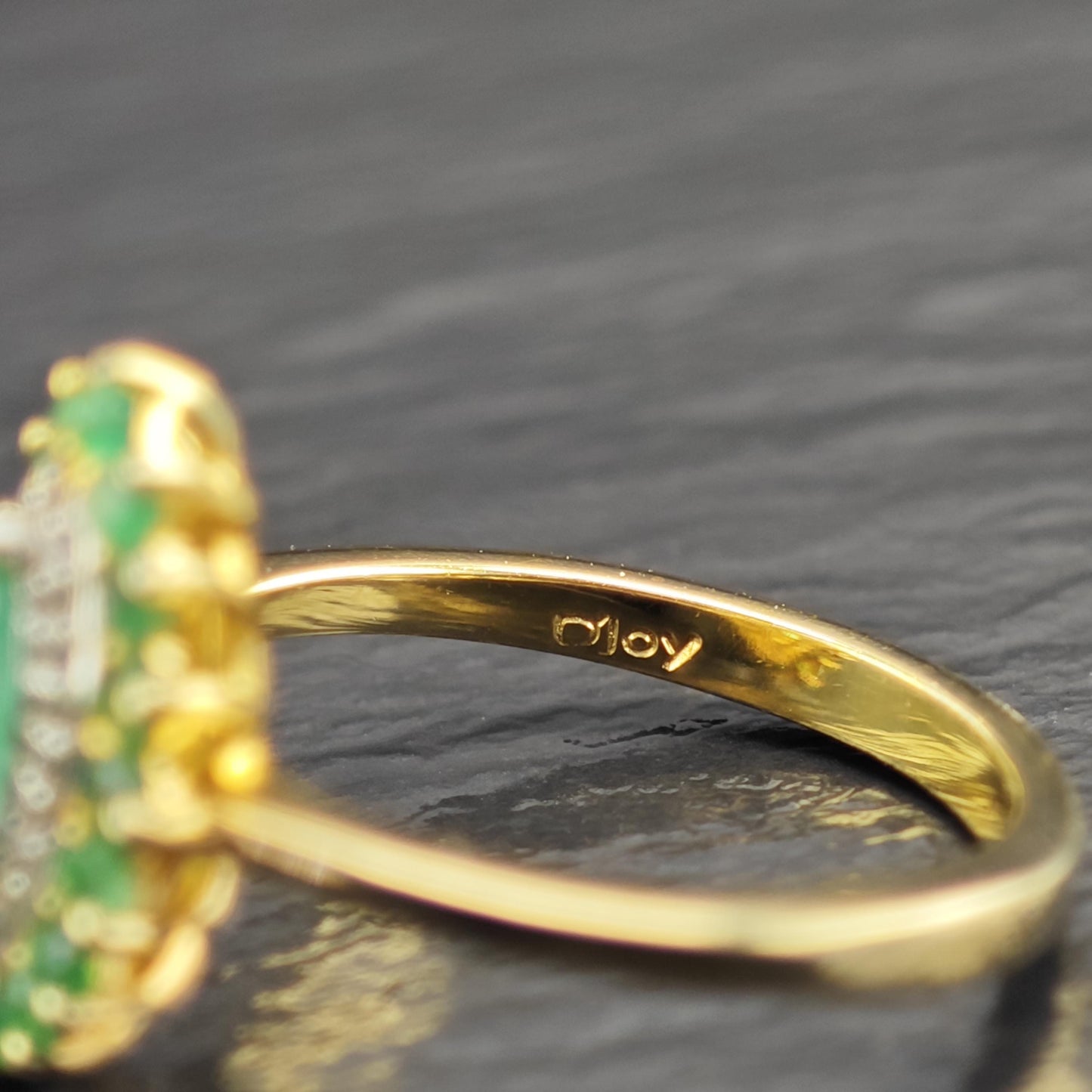 Gold Plated Emerald Sterling Silver Ring Sz 6 R6711