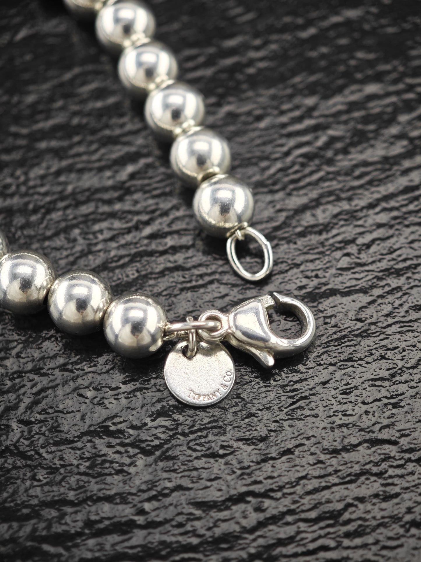 Vintage Tiffany & Co Hardwear, Beaded Necklace Sterling Silver N2488