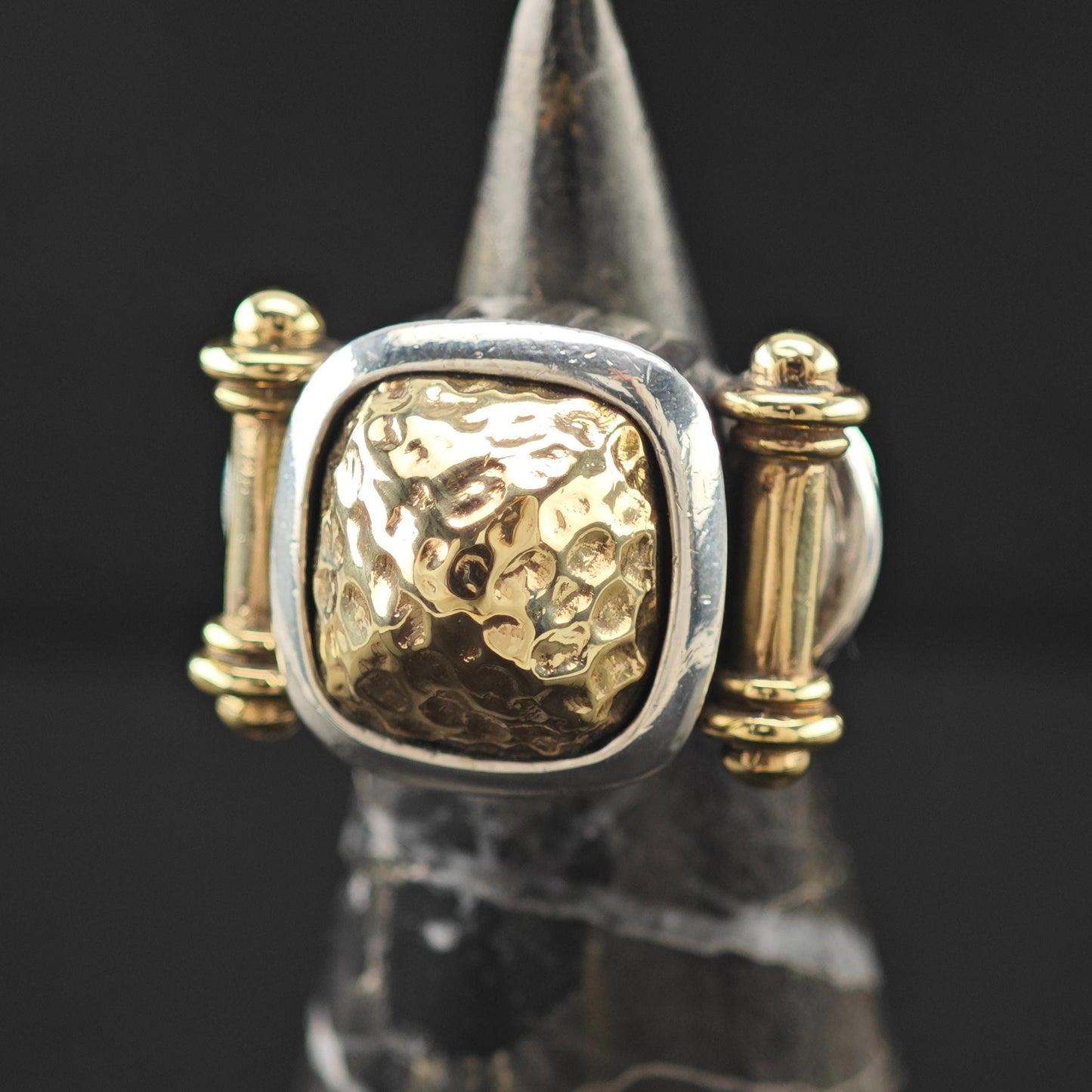 Dian Malouf Dome 14K Gold Accent Ring Sterling Silver