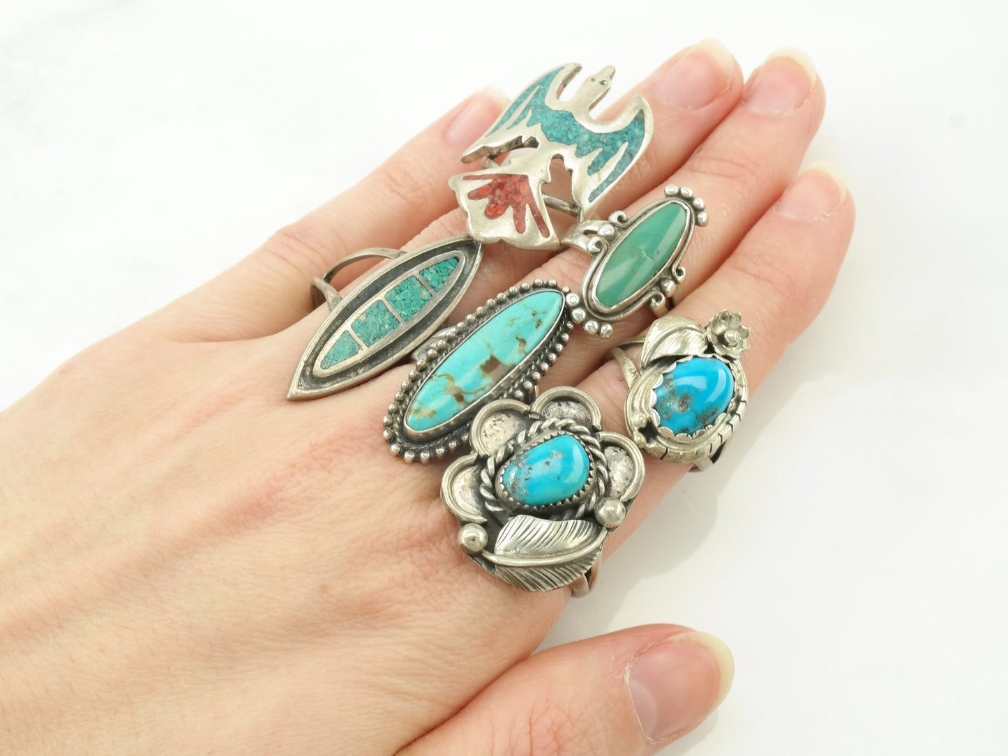 Sterling Silver Turquoise Size 6 Rings Variety