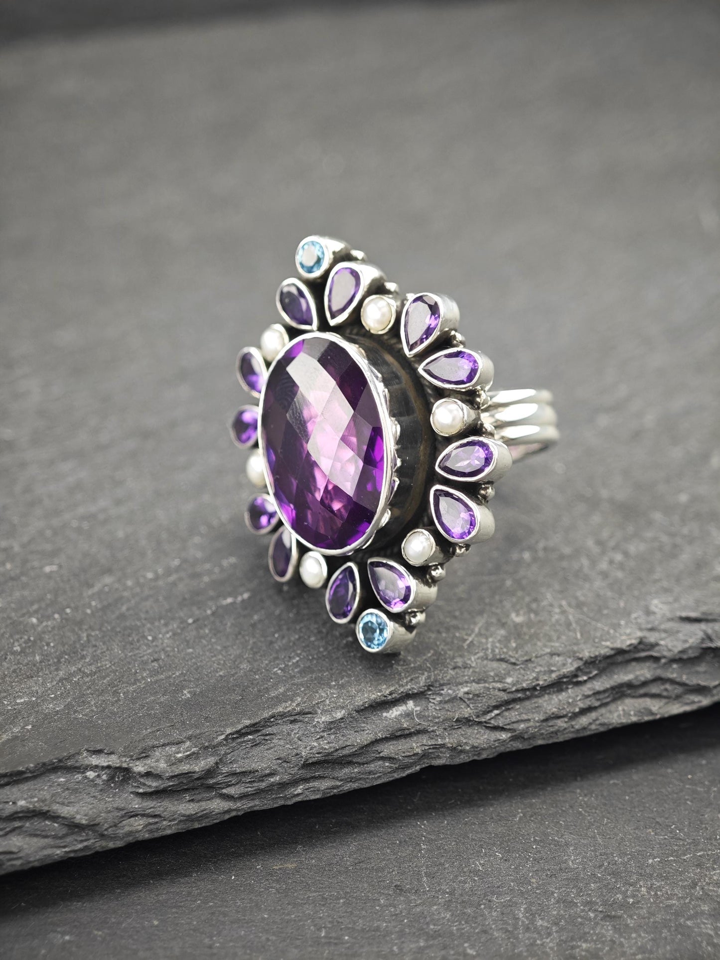 Vintage Nicky Butler Amethyst Ring Sterling Silver