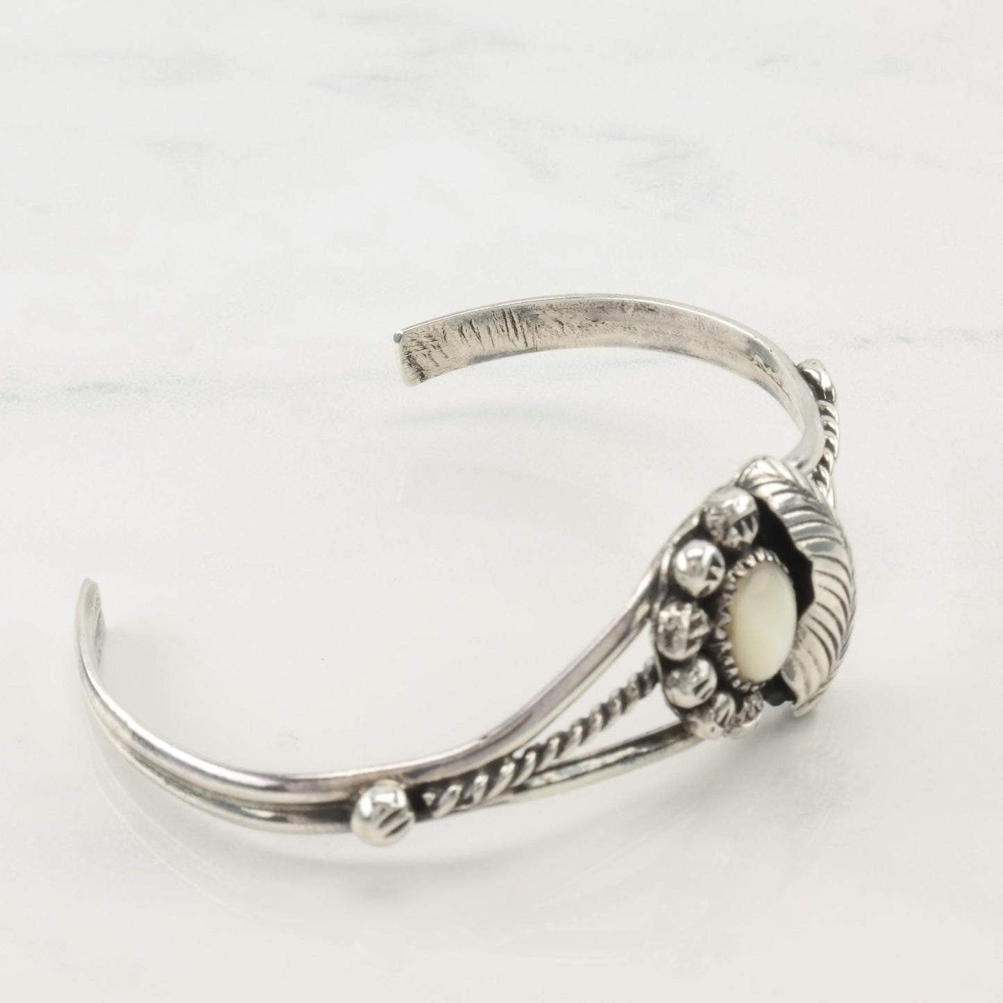 Native American MOP Cuff Bracelet Sterling Silver