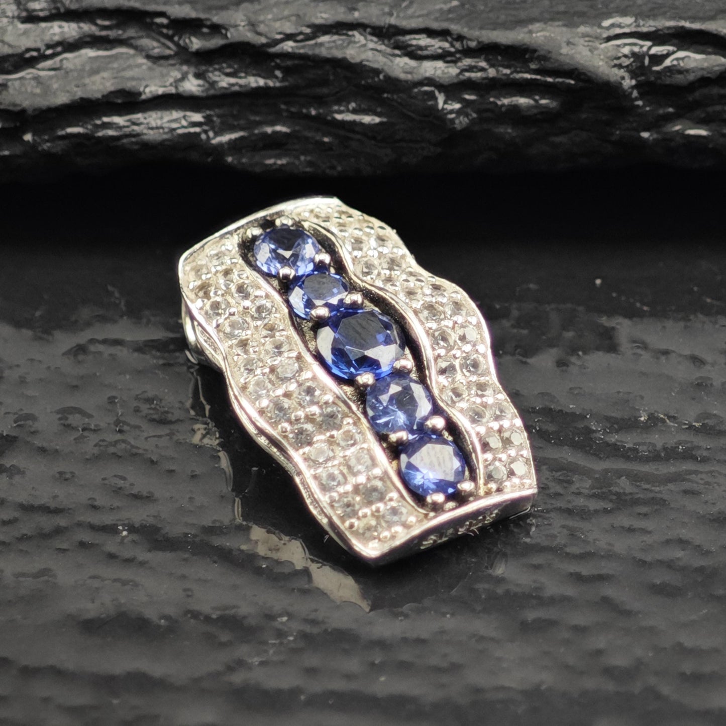 Suzy Levian Tanzanite Diamond Sterling Silver Pendant P3048