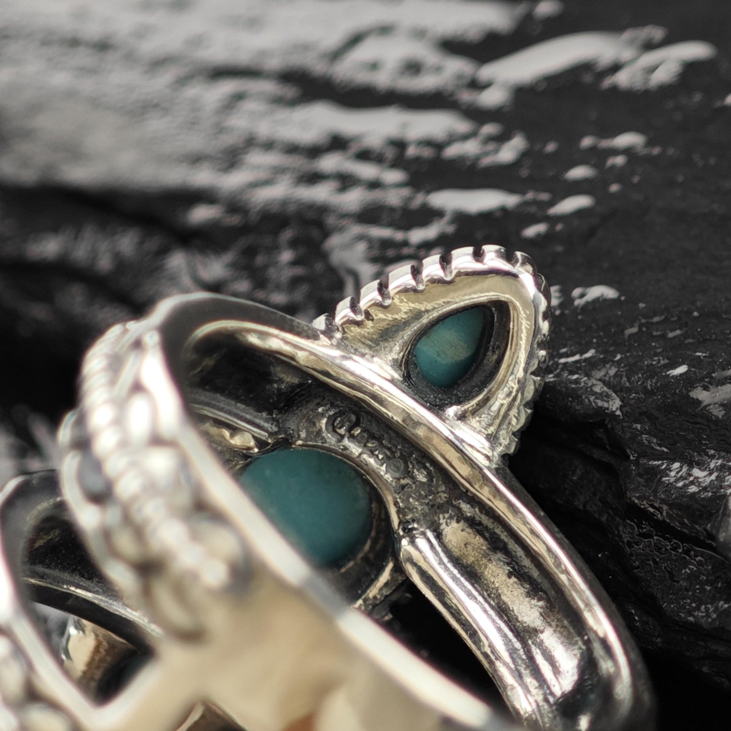 Carolyn Pollack Turquoise Ring Sterling Silver Size 7 1/2