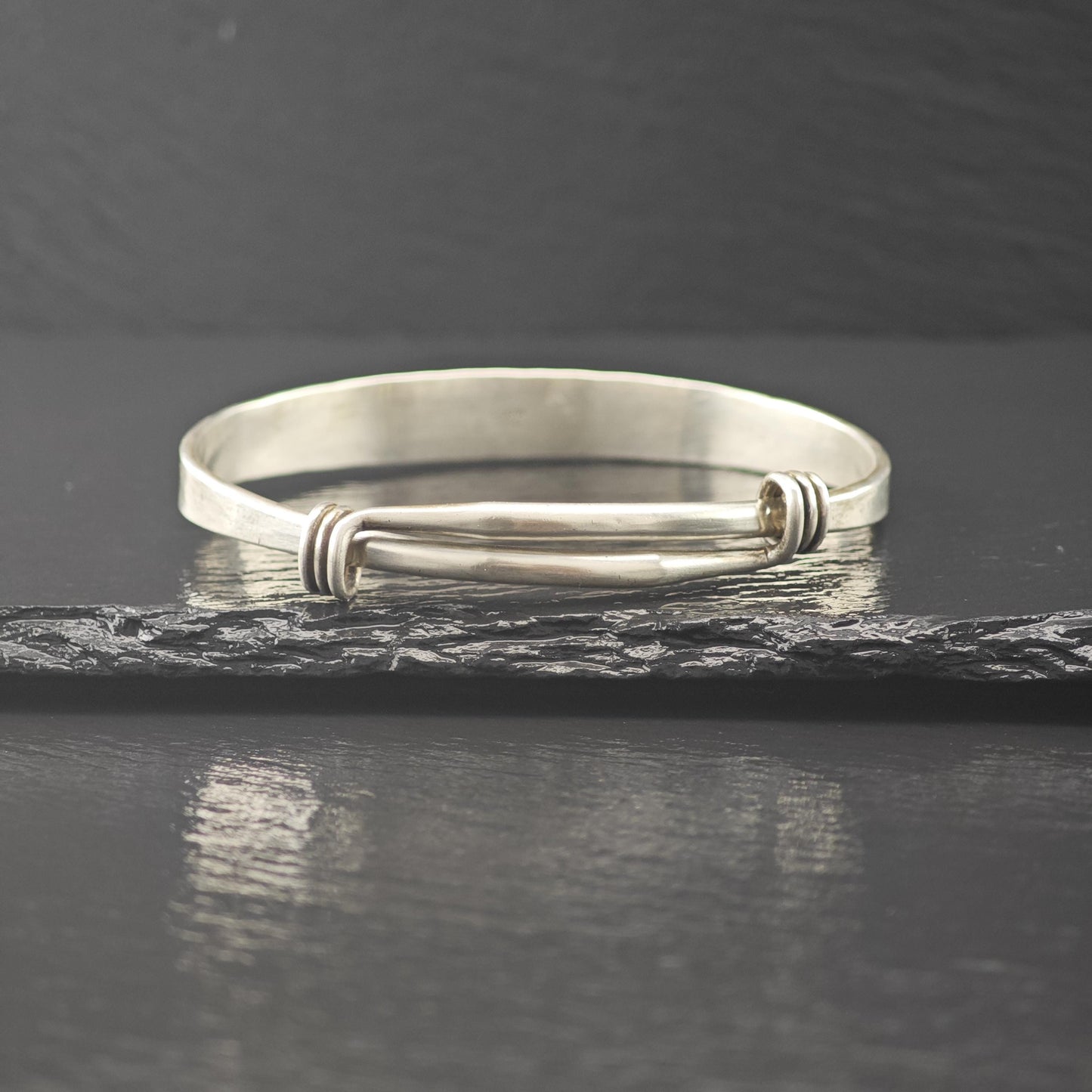 Ed Levin Modernist Bangle Bracelet Sterling Silver Adjustable