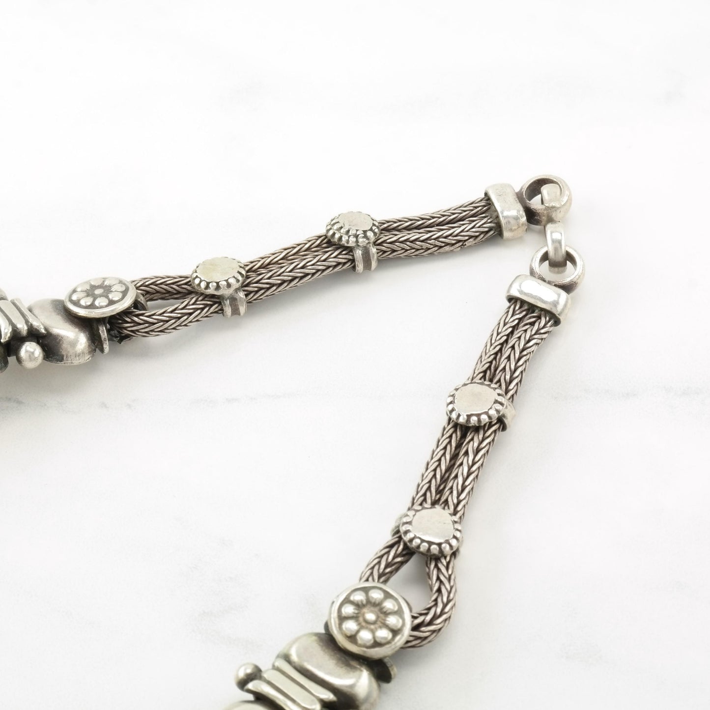 Ethnic Rajasthan Sterling Silver Collar Necklace 17 1/2 N2424