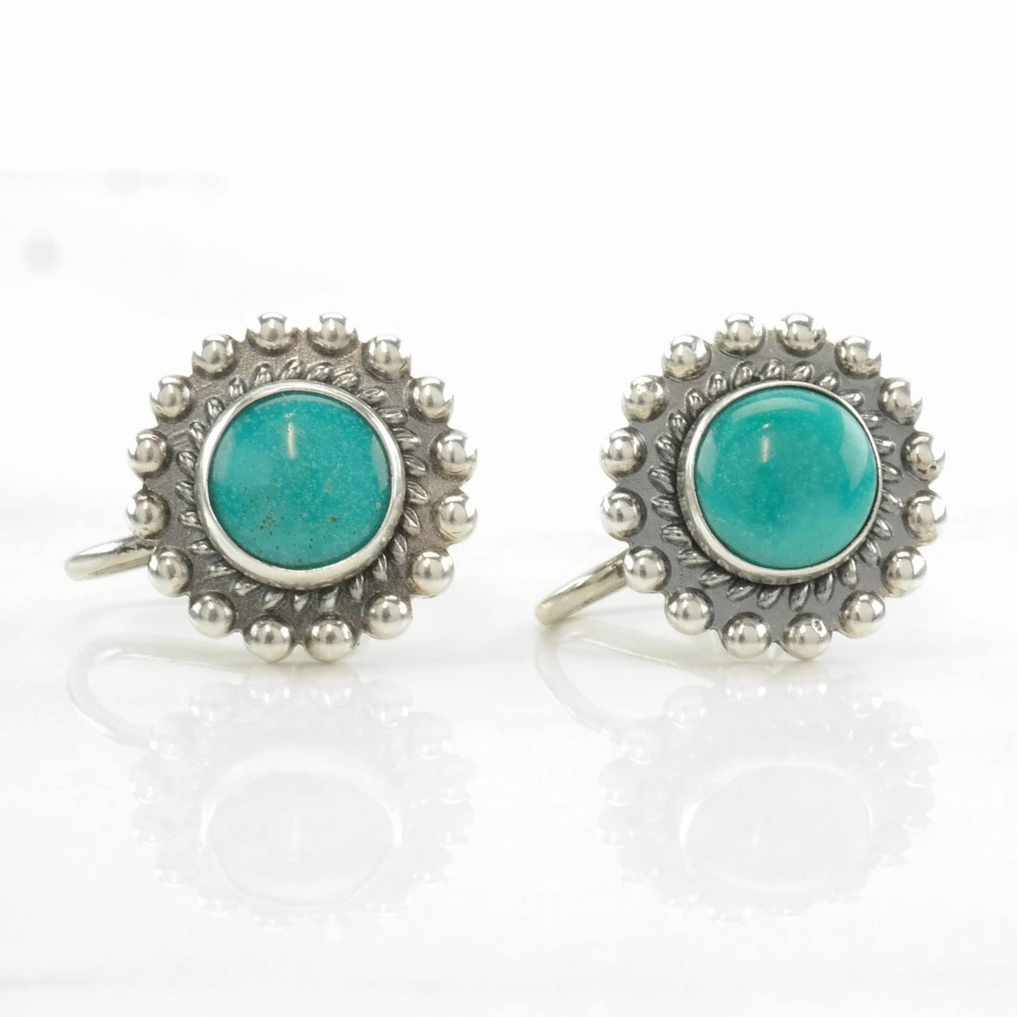 Choice of Native American Sterling Silver Turquoise Earrings Screw Back