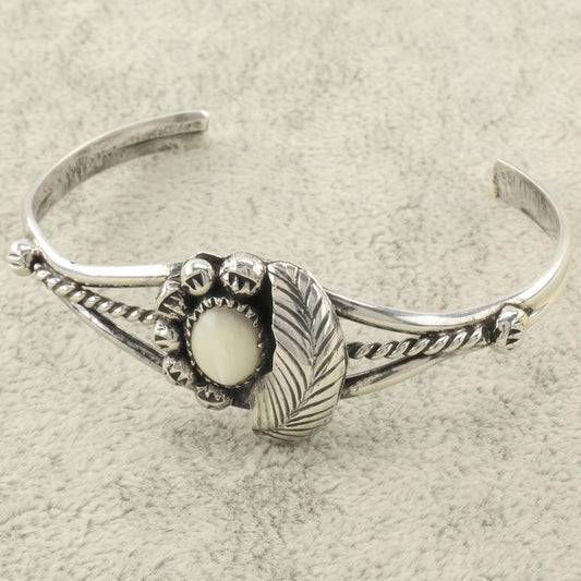 Native American MOP Cuff Bracelet Sterling Silver