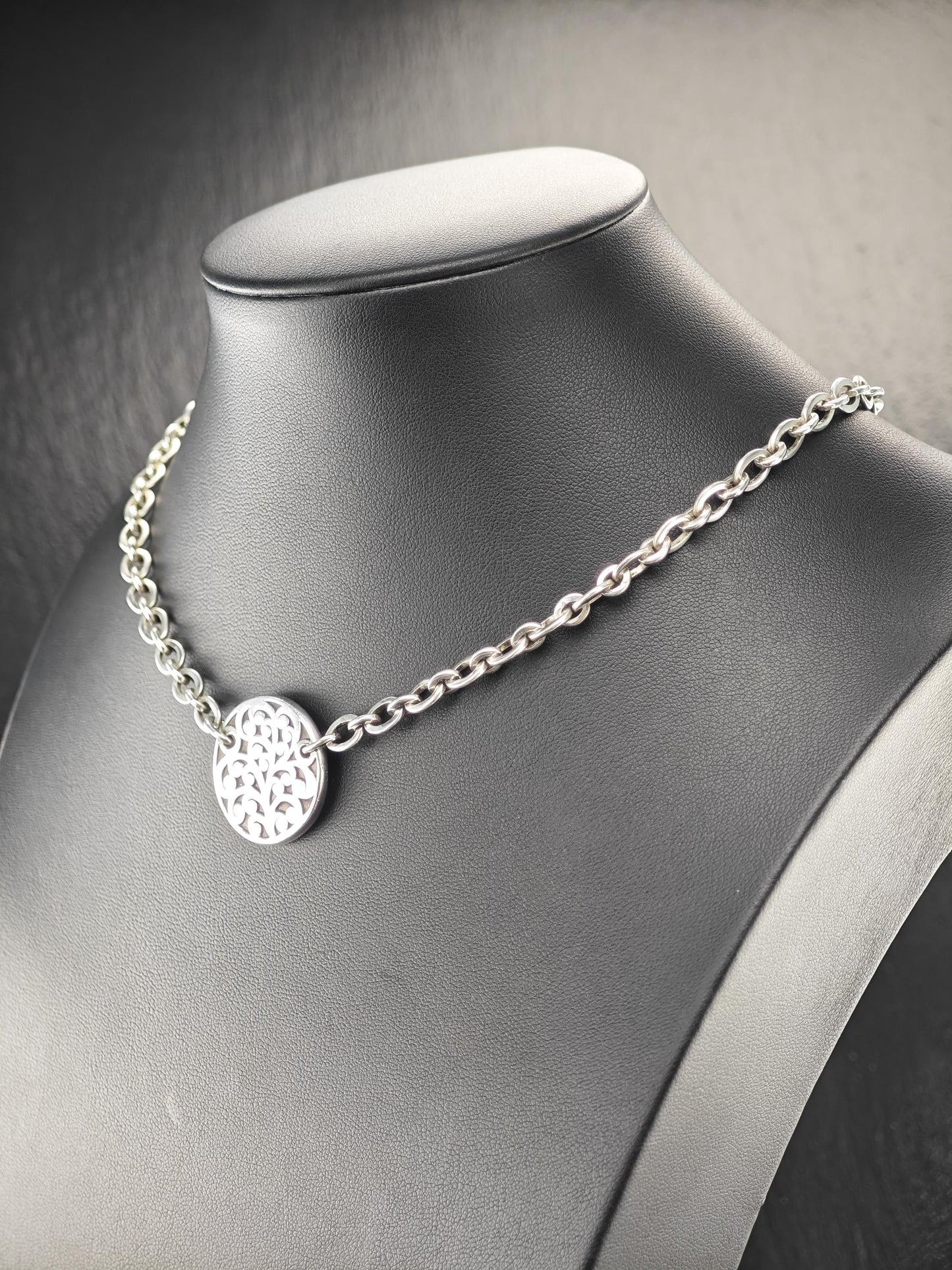 Lois Hill Filigree, Overlay Necklace Sterling Silver N2474