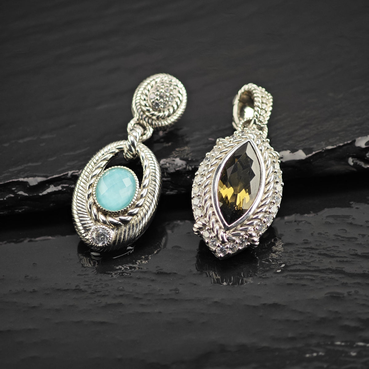 Choice of Judith Ripka Citrine or Doublet Sterling Silver Pendants P3120