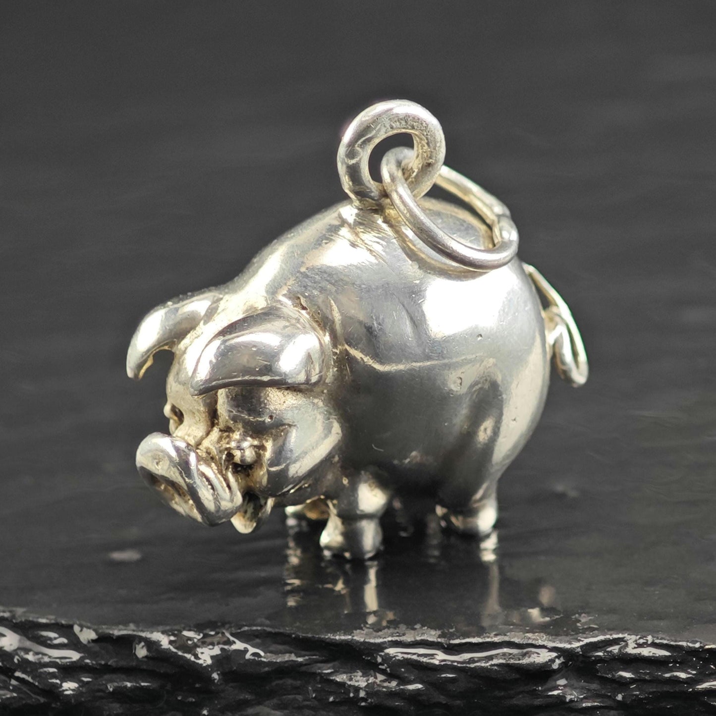Big Pig Sterling Silver Pendant P3046