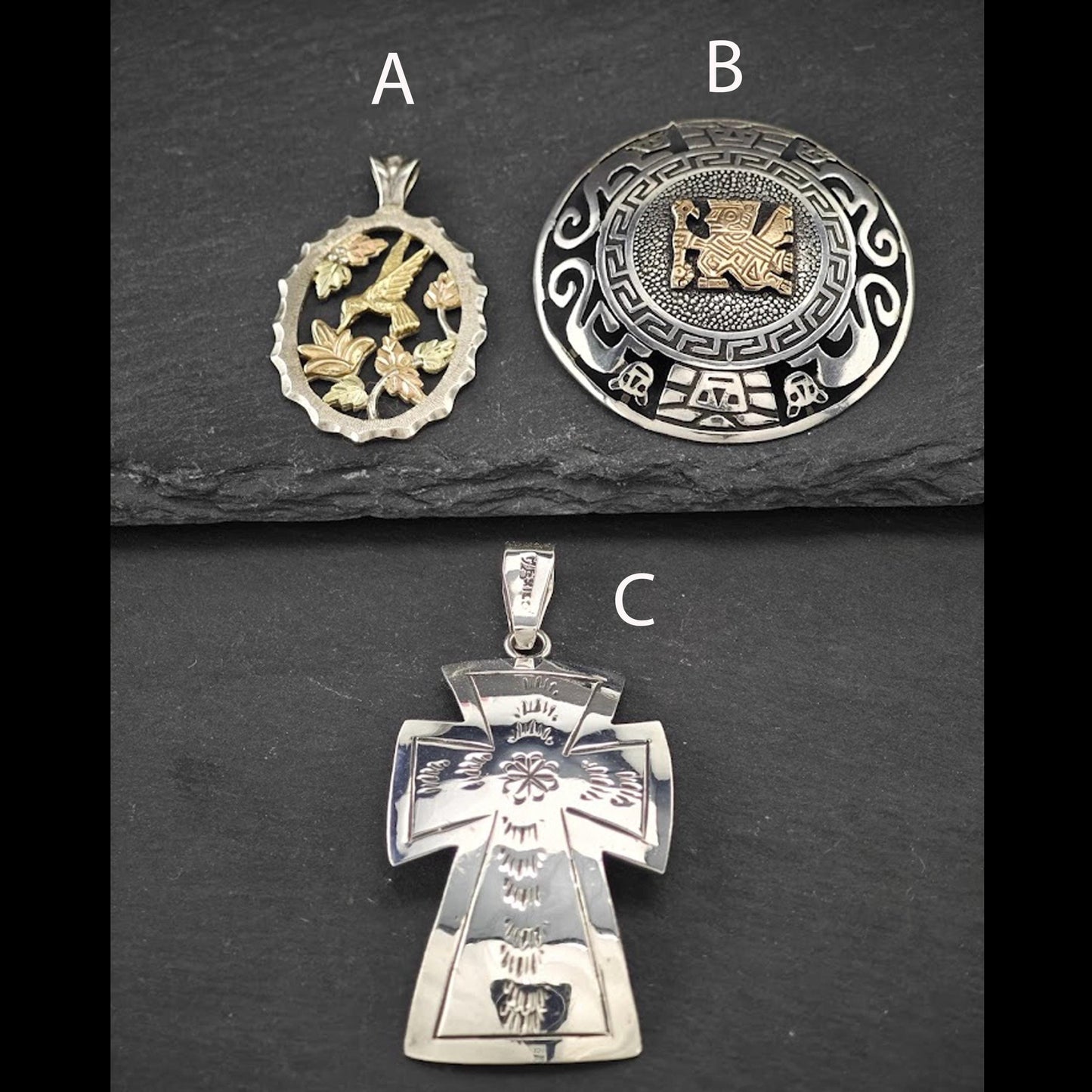 Choice of Vintage Pendants Sterling Silver