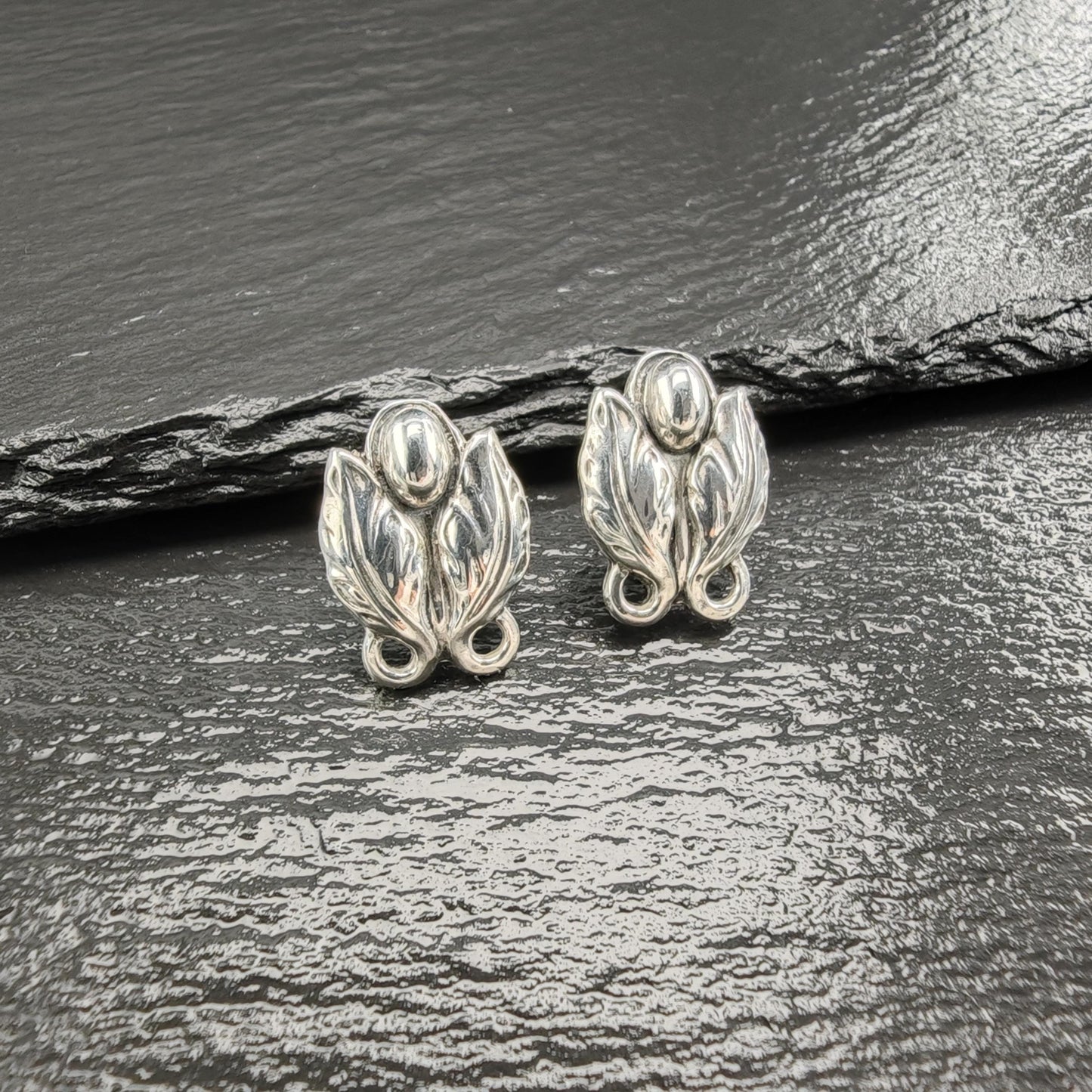 Sterling Silver Screw Back Earrings Coro Jensen Style Norseland ER2921