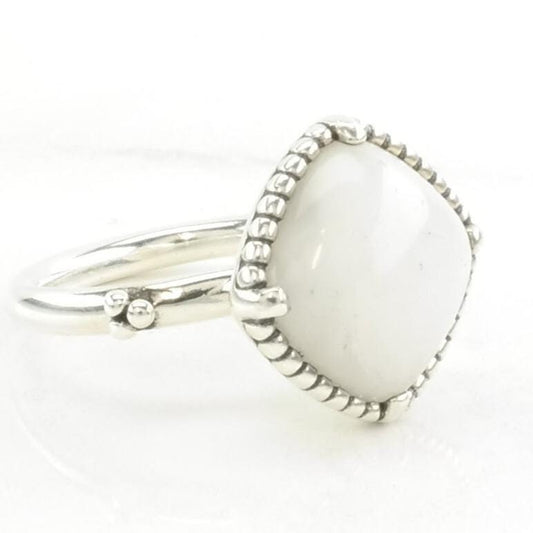 Vintage Pandora Silver Ring Quartz Sterling White Size 5 1/4