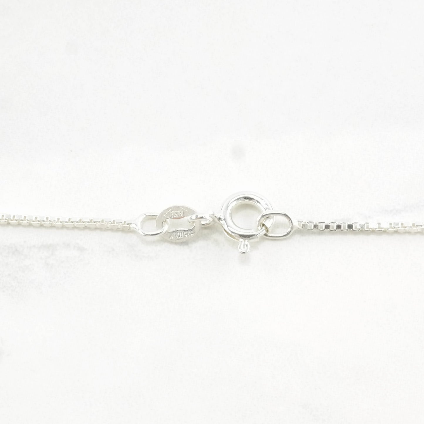 1mm 18 inch Box Chain Sterling Silver Italy