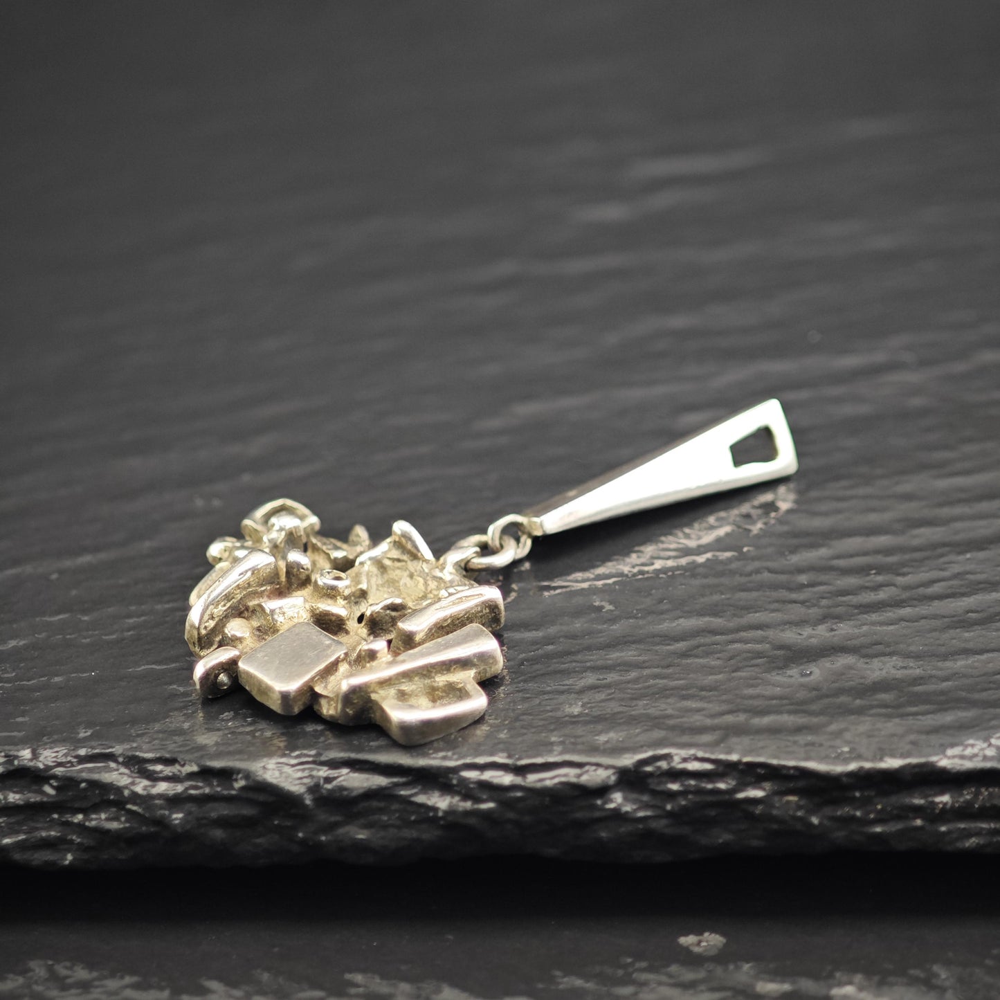Abstract Brutalist Sterling Silver Pendant P3080