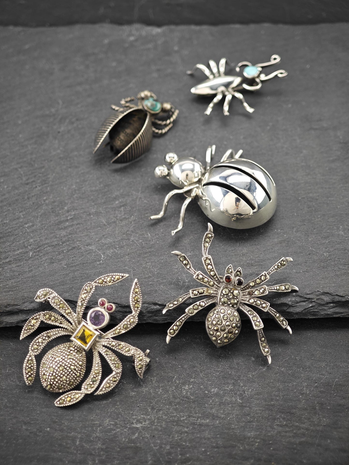 Choice of Sterling Silver Insect Brooches