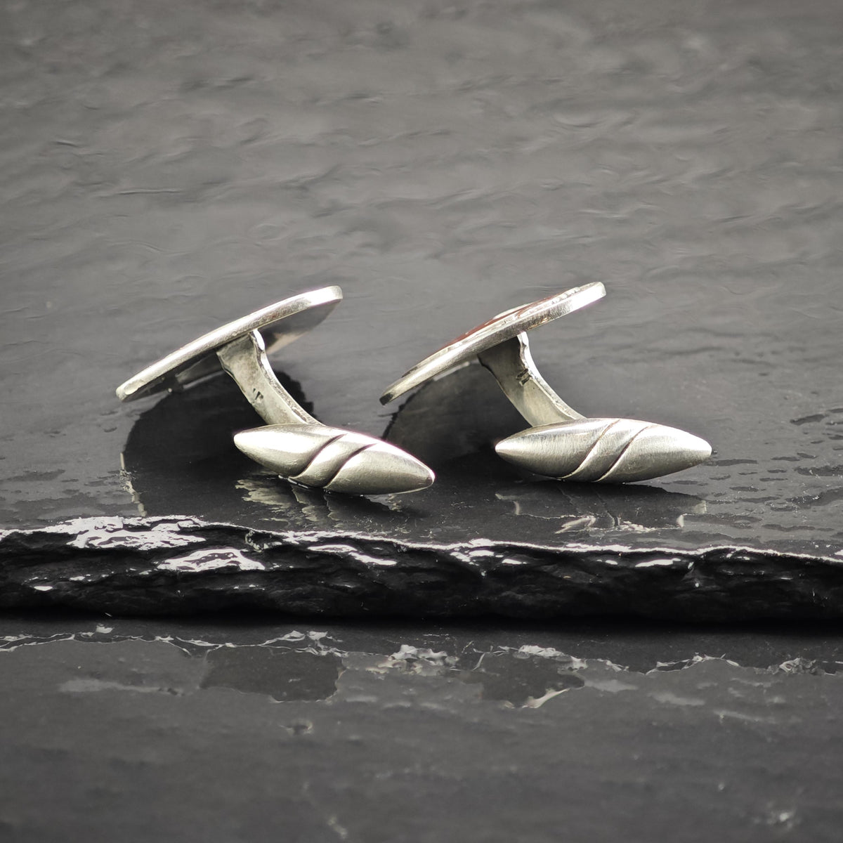 Enamel African Impala Hunting Sterling Silver Cufflinks MISC0434