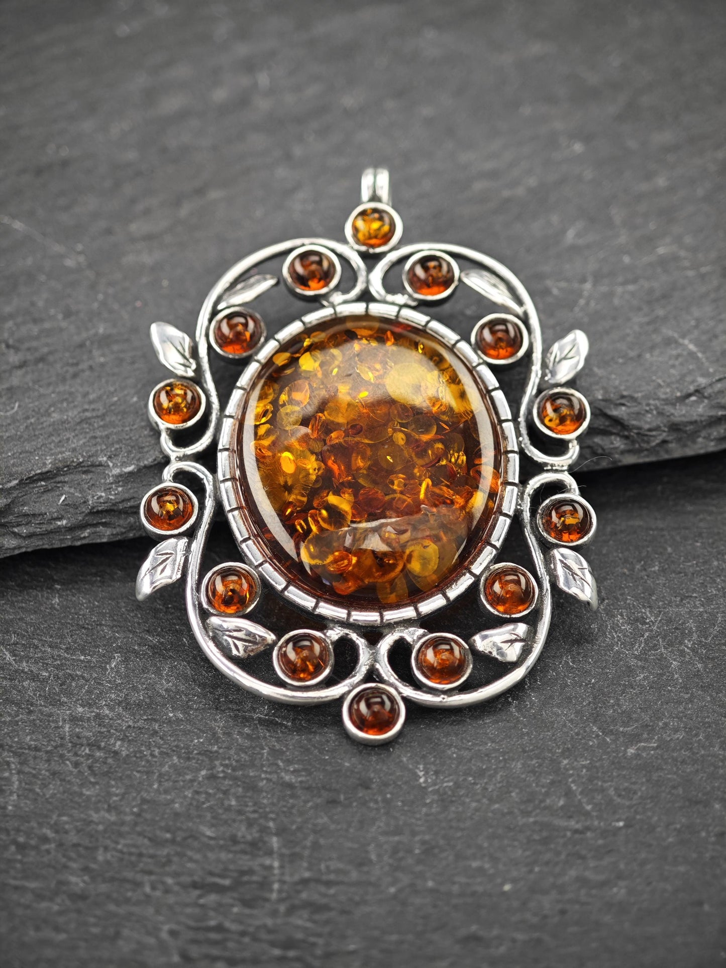 Choice of Vintage Orange Gemstone Pendants Sterling Silver