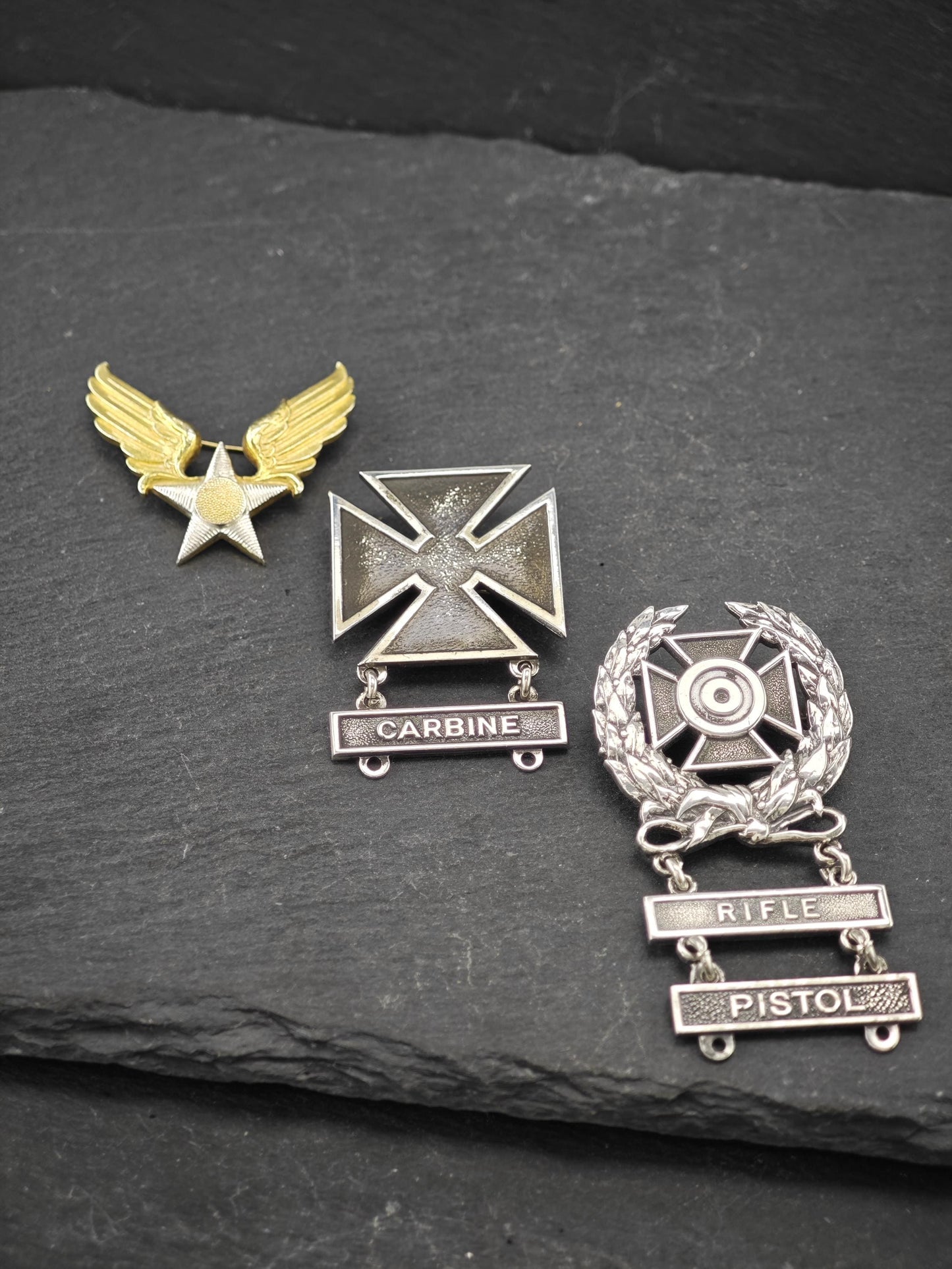 Choice of Vintage WWII Brooches Sterling Silver