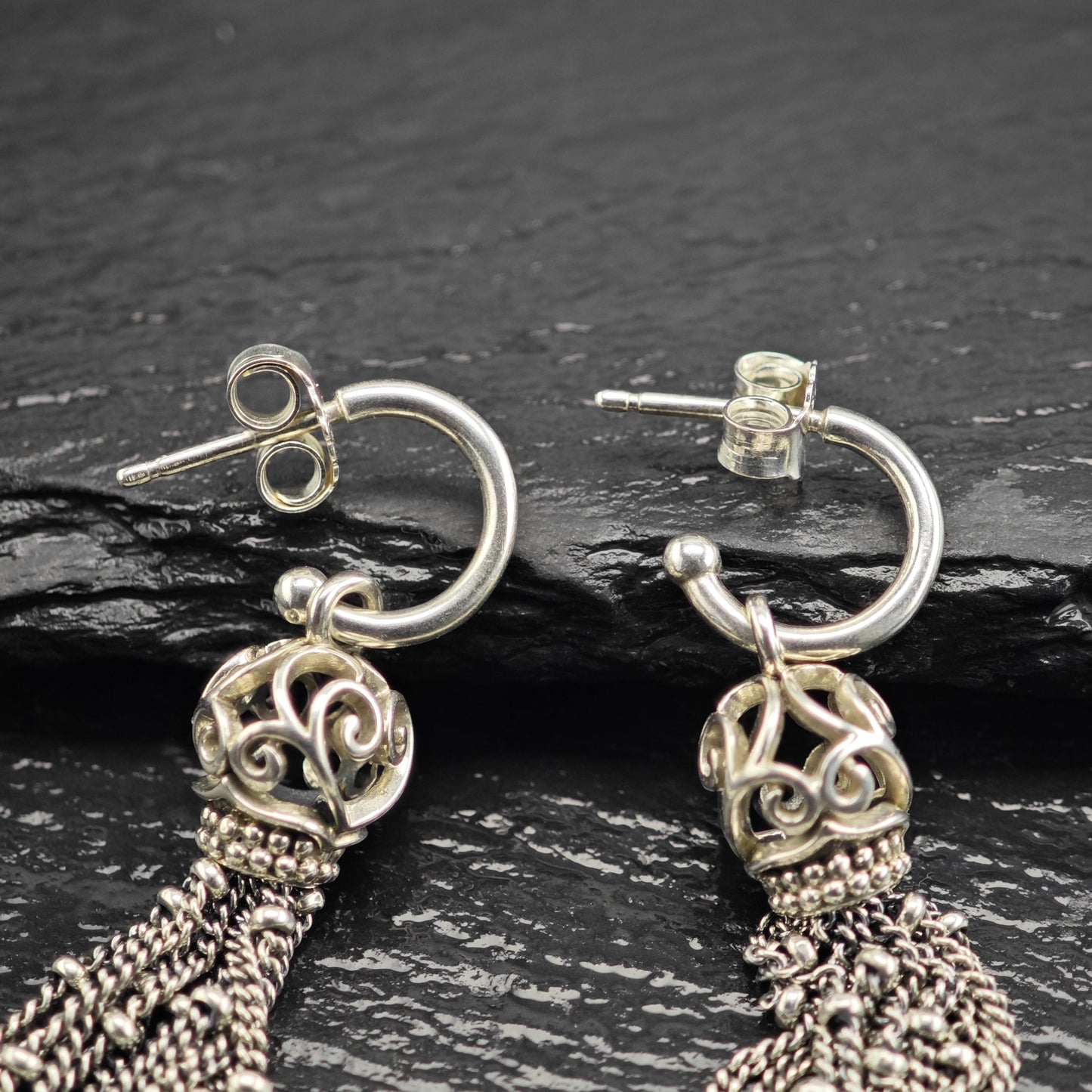 Vintage Pandora Stud/Dangle Sterling Silver Earrings ER3174