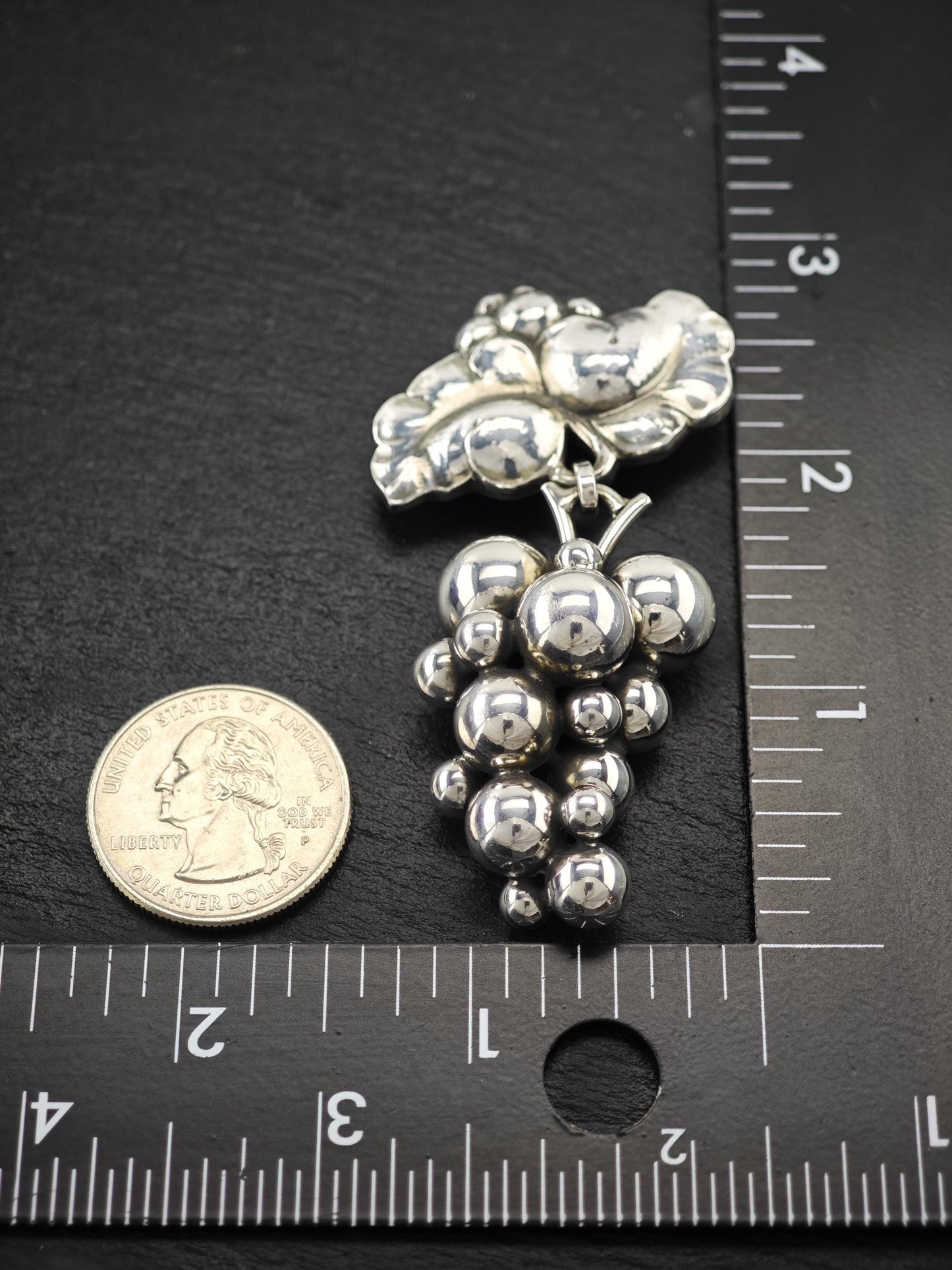 Georg Jensen 217B, Moonlight Grapes Brooch Sterling Silver