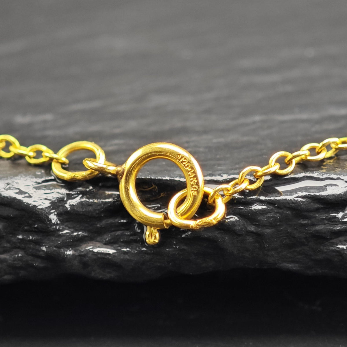 MMA Enamel CZ Lady Bug Gold-Plated Sterling Silver Pendant & Chain P3084