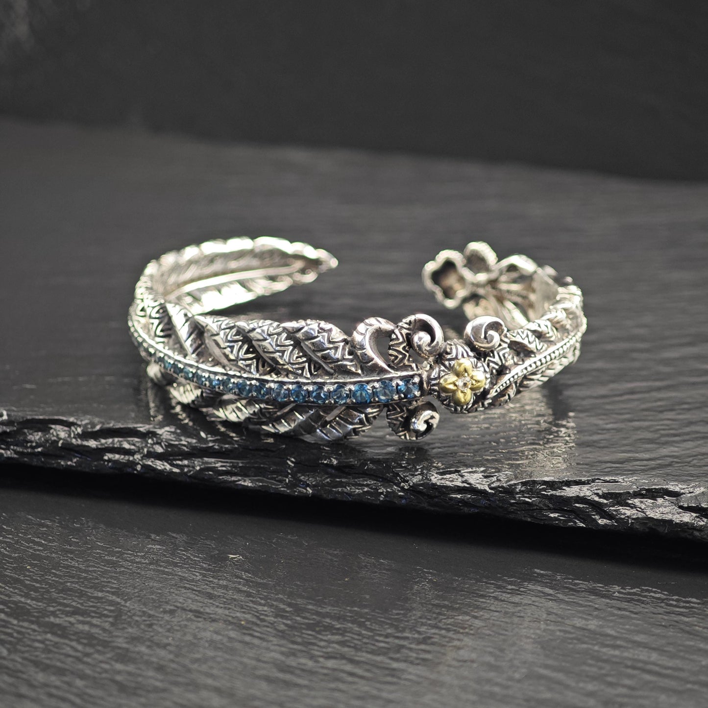 Bixby China 18K Gold Accent, Topaz Sterling Silver Bracelet
