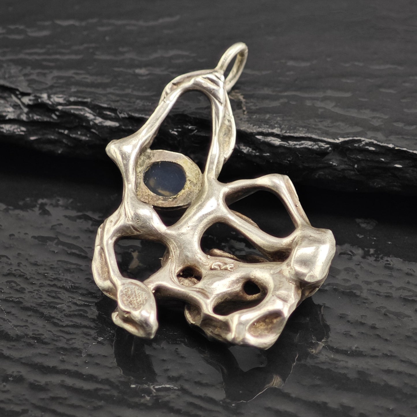 Brutalist Moonstone Pendant Sterling Silver P3062