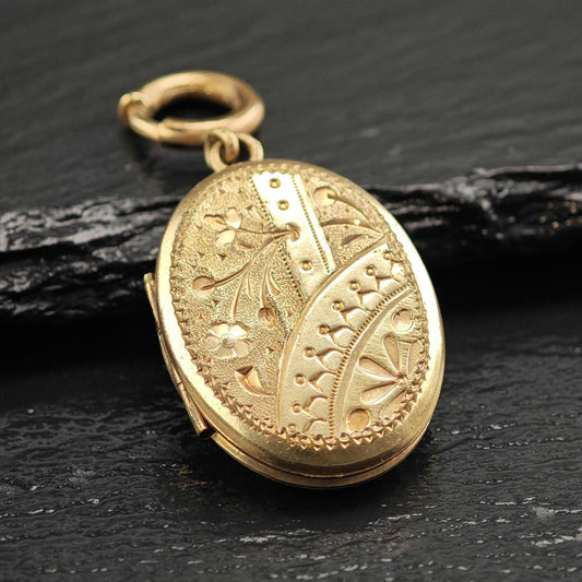 Antique Picture Pendant Locket Gold Filled P3028