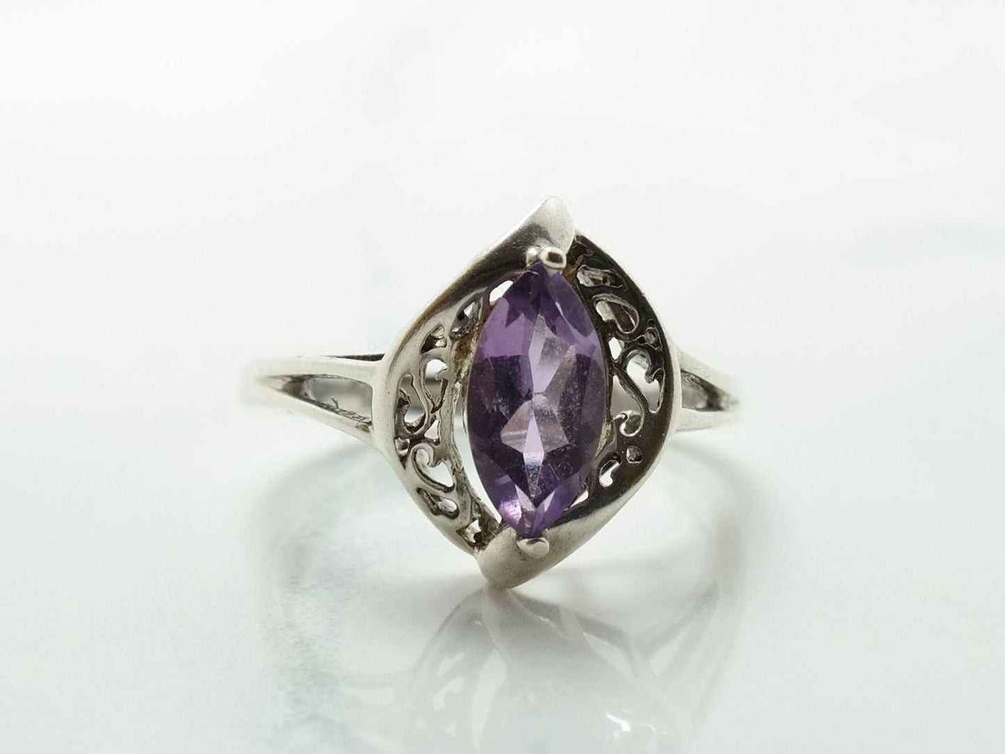 Sterling Silver Ring Amethyst Size 8