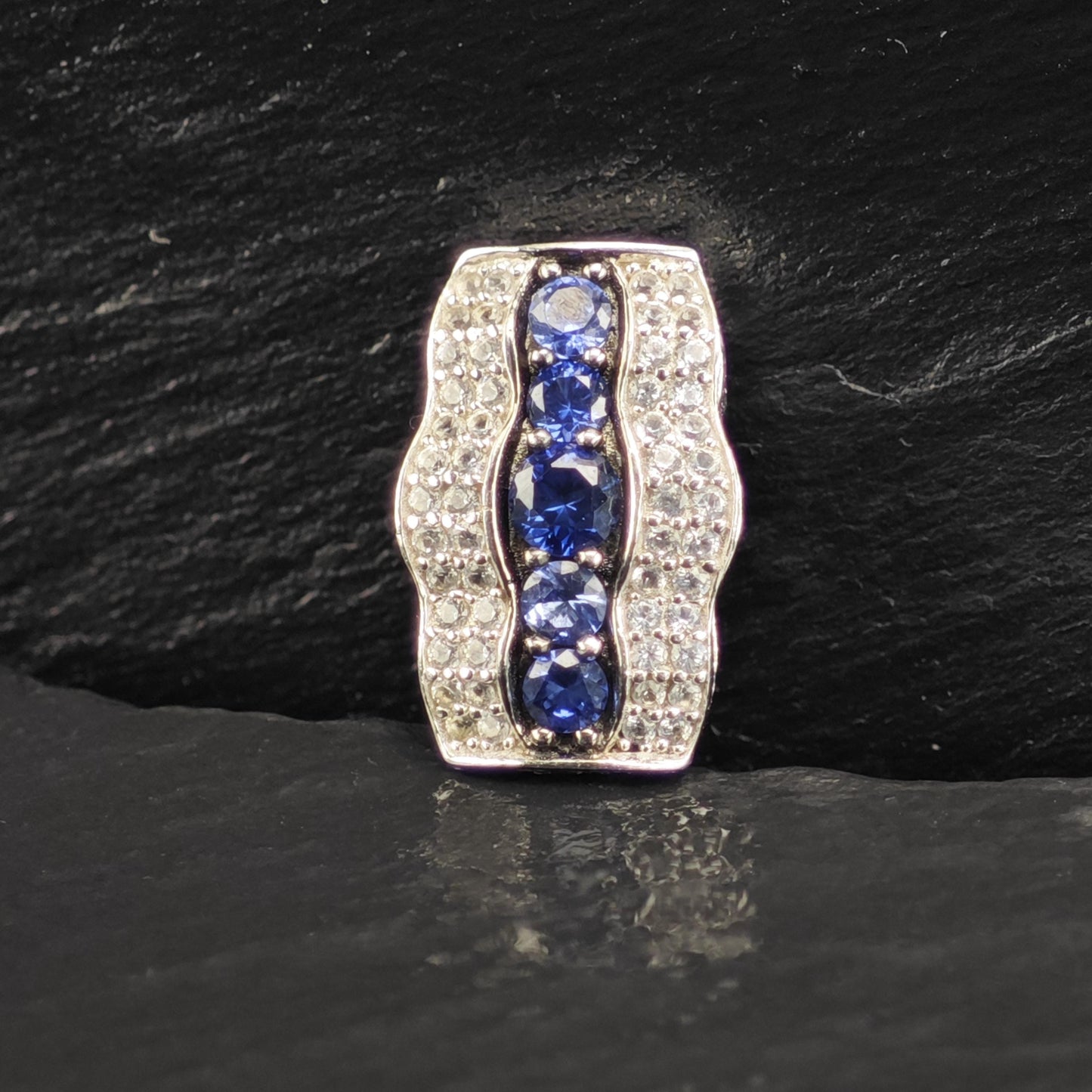 Suzy Levian Tanzanite Diamond Sterling Silver Pendant P3048