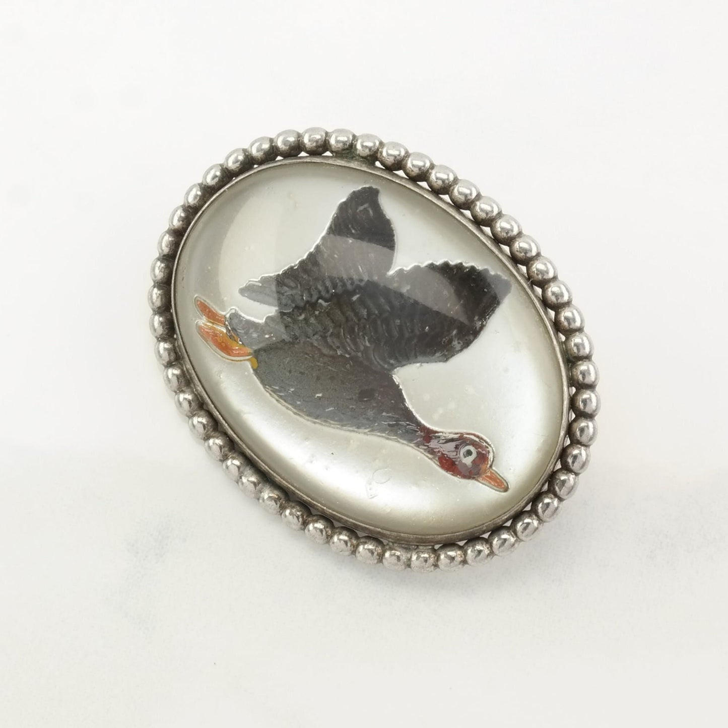 Vintage Duck Brooch Essex Crystal Sterling Silver