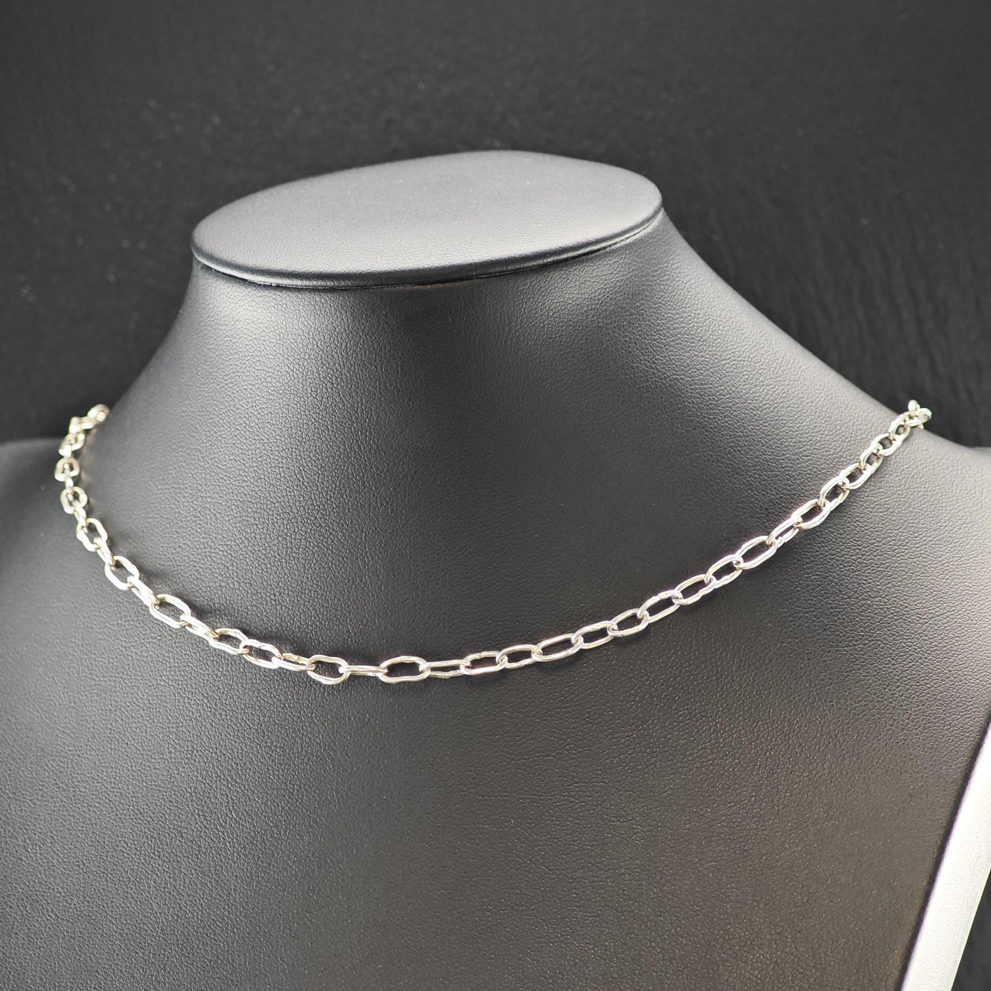 Sterling Silver Handmade Paperclip Chain Necklace 30 1/4" N2634