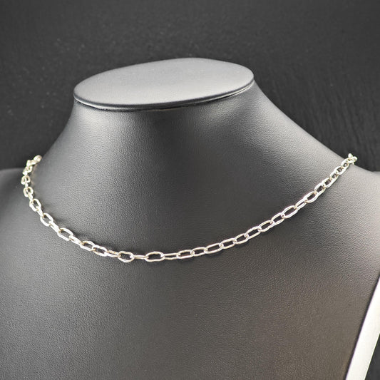 Sterling Silver Handmade Paperclip Chain Necklace 30 1/4" N2634