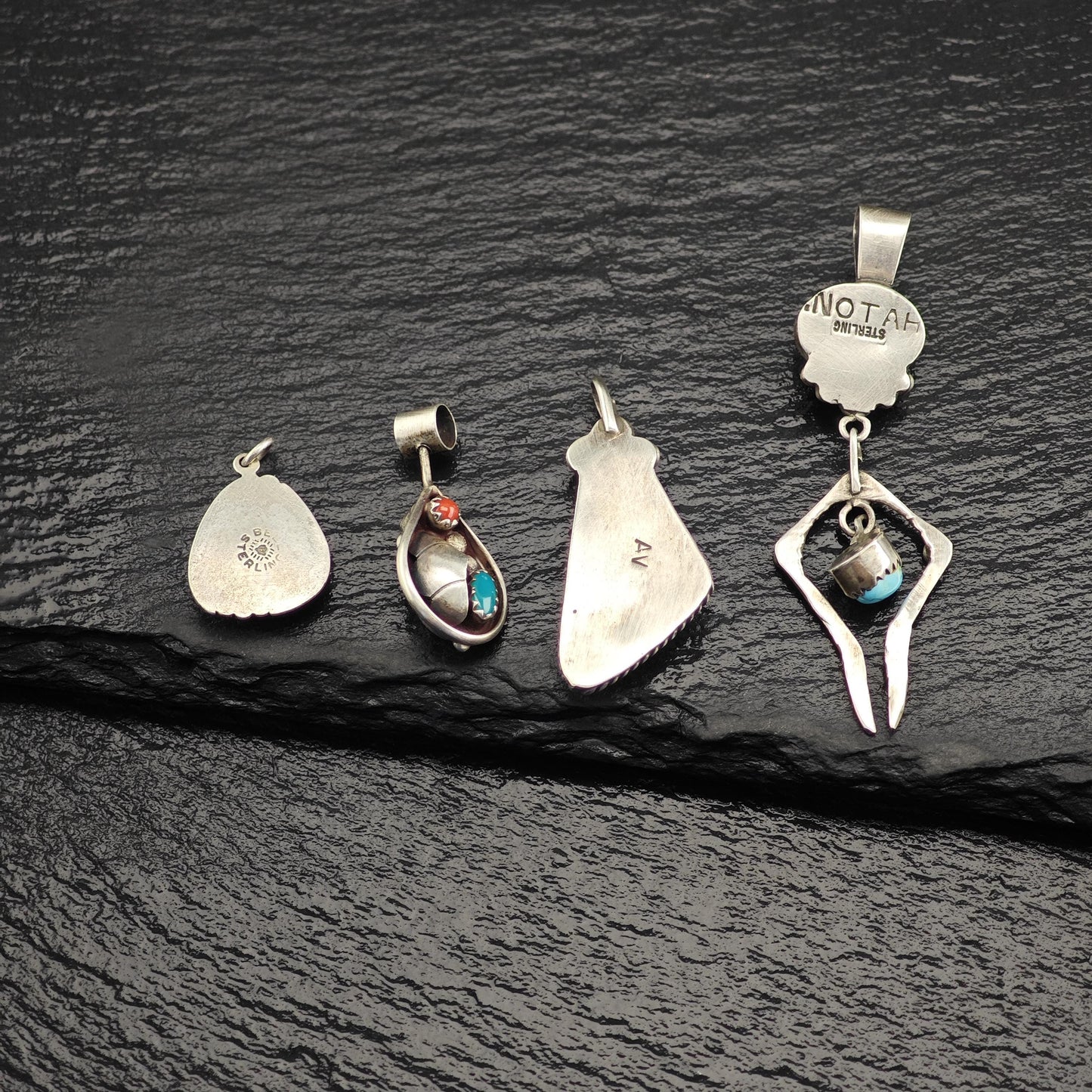 Choice Of Native American & SW Turquoise Pendants Sterling Silver