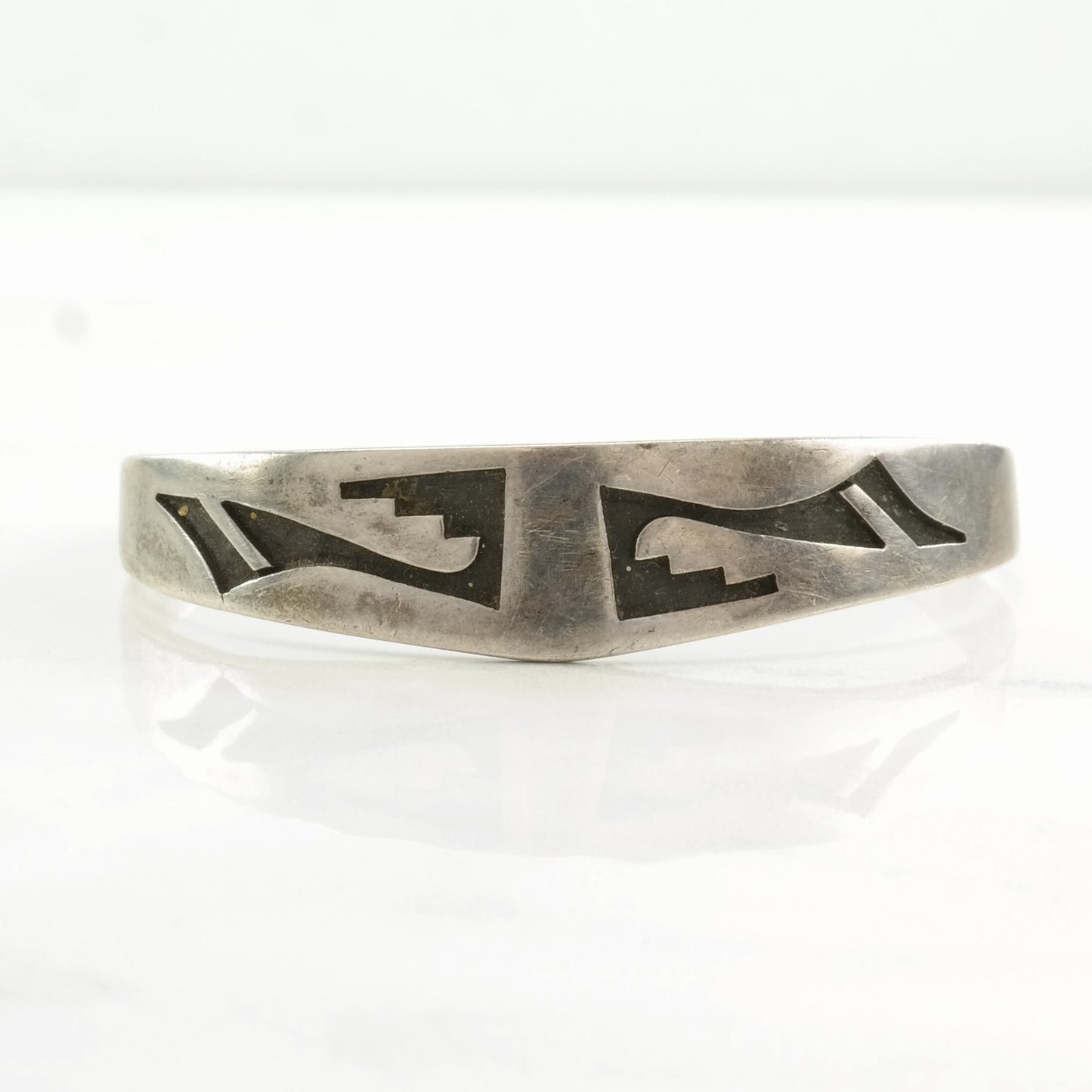 Native American Sterling Silver Cuff Bracelet Overlay