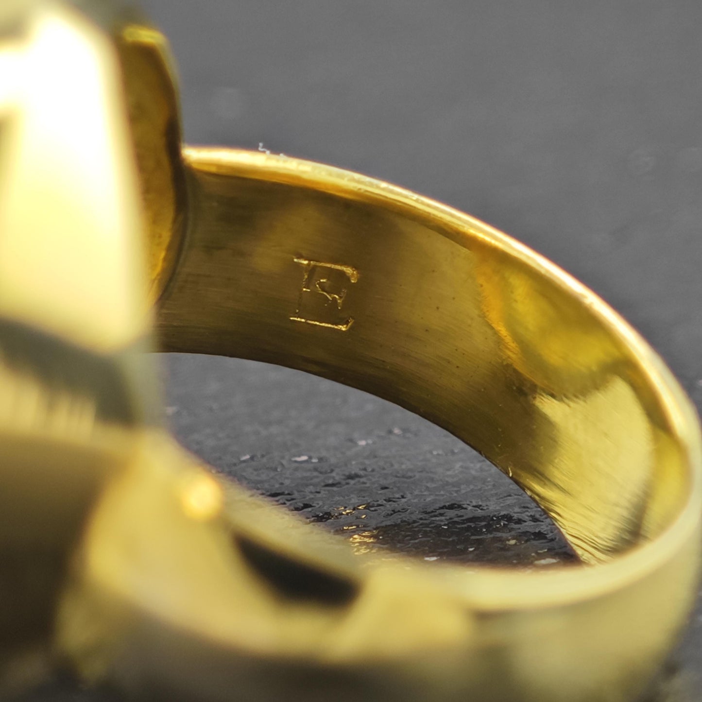 Gold Gilded Round Labradorite Ring Sterling Silver Sz 8