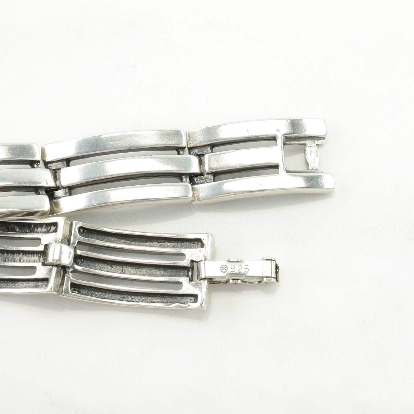 Poland Sterling Silver Link Bracelet Rectangular Links