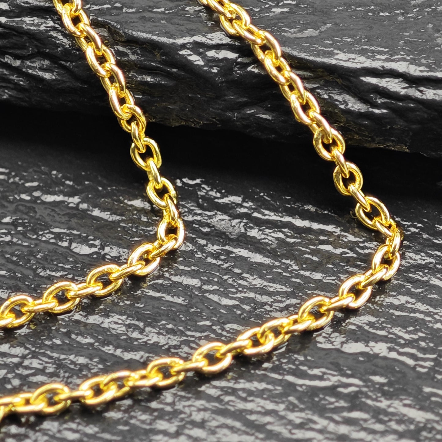 Gold Plated Link Chain Sterling Silver Necklace N2759