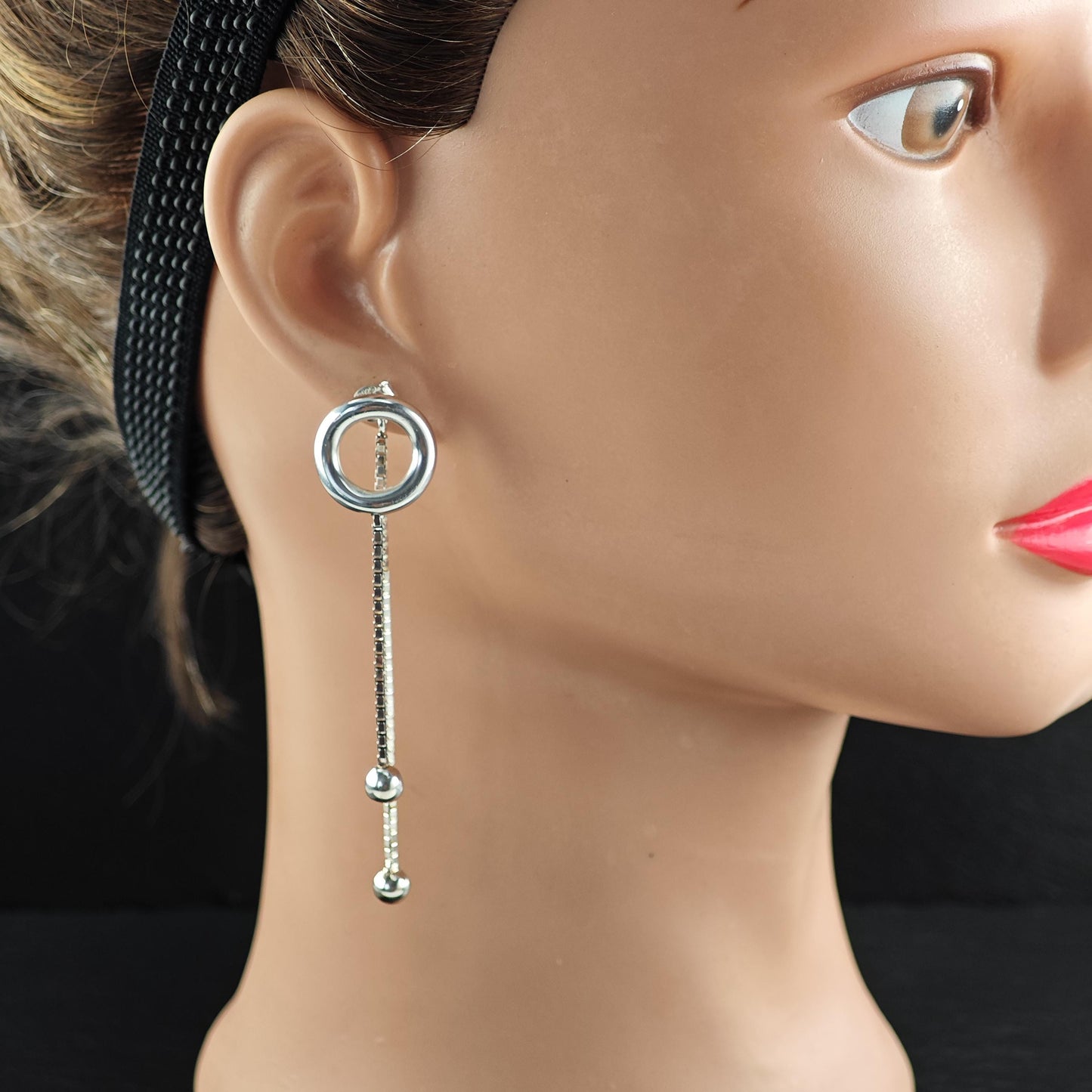 Modernist Christofle Stud/Dangle Earrings Sterling Silver