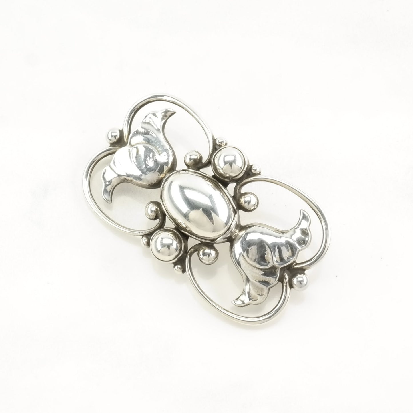 Vintage Georg Jensen Sterling Silver Brooch 236A Floral