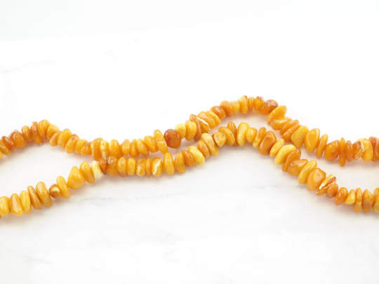 Orange Butterscotch Baltic Amber Bead Necklace 23"
