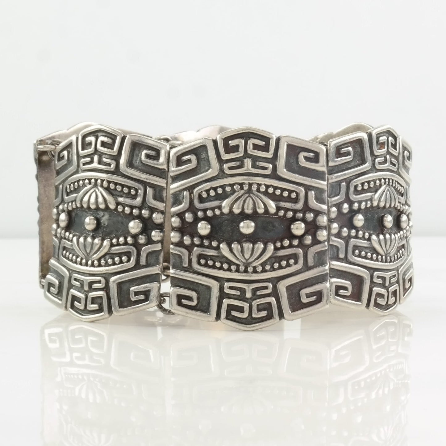 Sterling Silver Overlay Link Bracelet